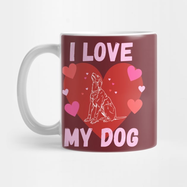 I love my dog love hearts design by LukjanovArt